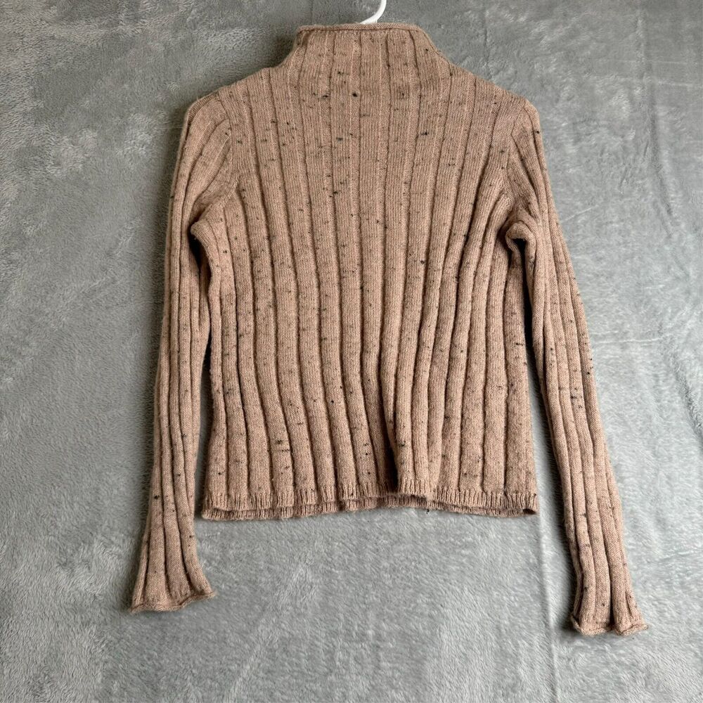Madewell Sweater Womens XS Brown Confetti Knit Mock Neck Wool Blend Ribbed Fall